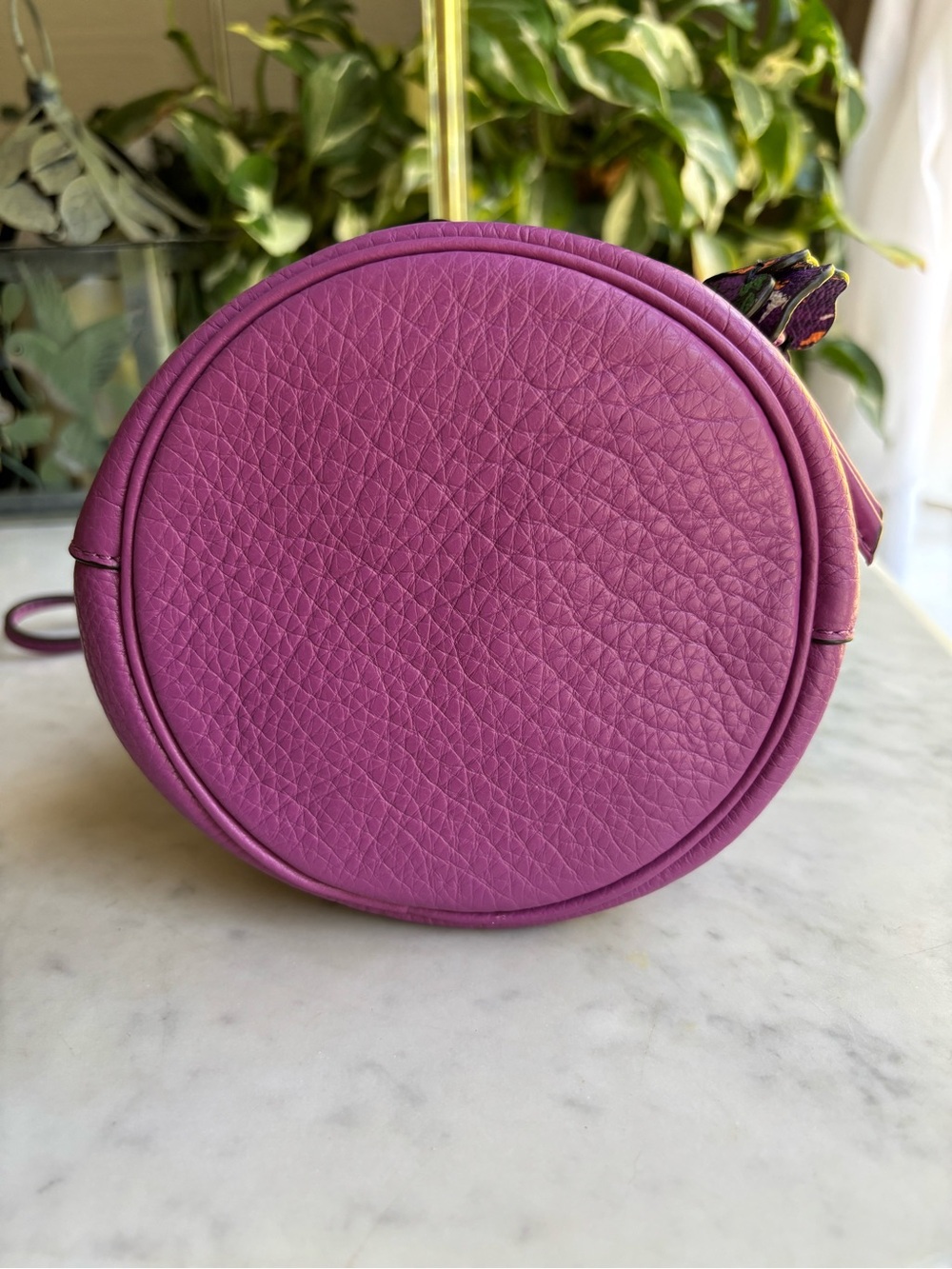 Coach Petal Pebbled Leather Drawstring Wristlet in Purple - Picture 5 of 7